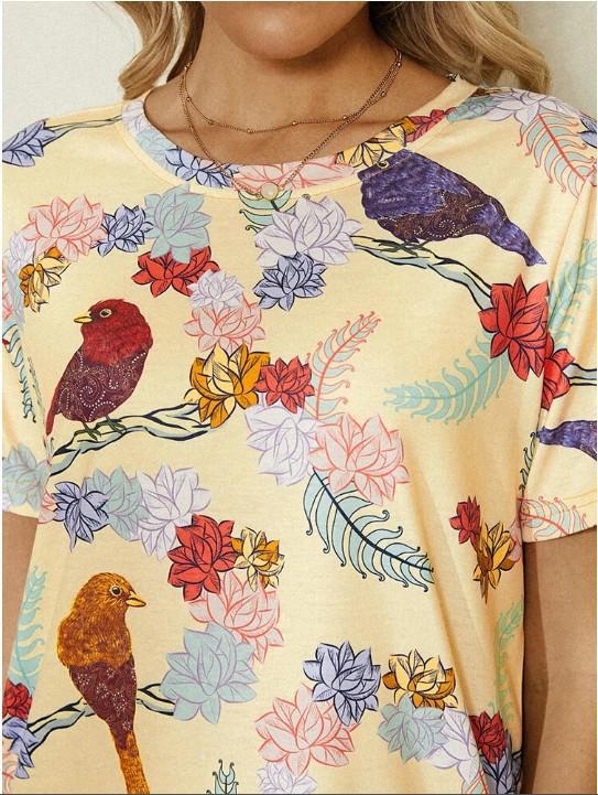 Animal Print Short Sleeve Round Neck Casual T-Shirt - T-Shirts - INS | Online Fashion Free Shipping Clothing, Dresses, Tops, Shoes - 09/07/2021 - 10-20 - Category_T-Shirts