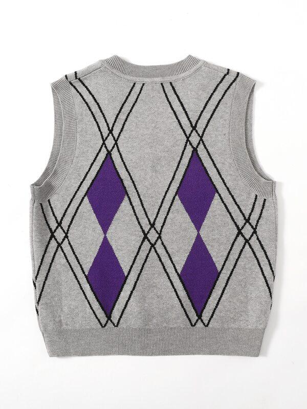 Argyle Knit Sweater Vest - INS | Online Fashion Free Shipping Clothing, Dresses, Tops, Shoes