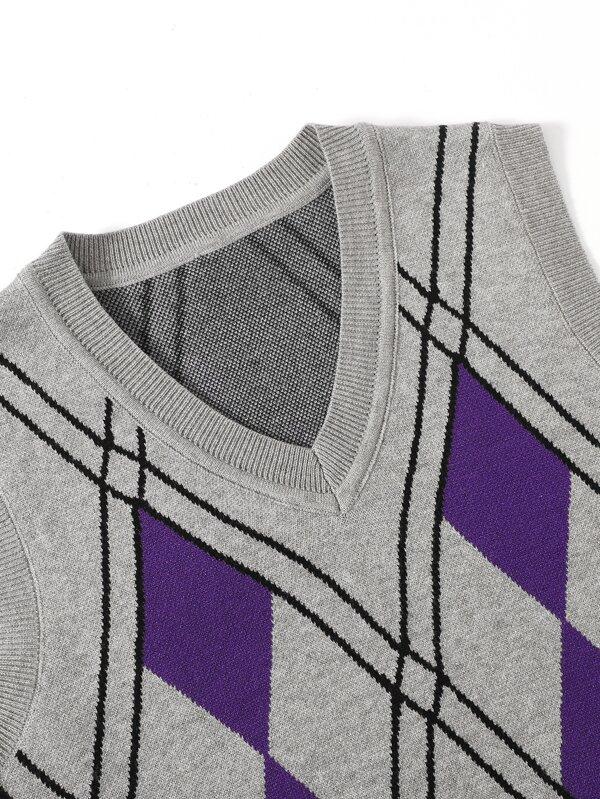 Argyle Knit Sweater Vest - INS | Online Fashion Free Shipping Clothing, Dresses, Tops, Shoes