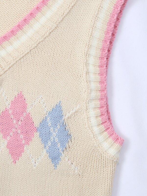 Argyle Pattern Sweater Vest - INS | Online Fashion Free Shipping Clothing, Dresses, Tops, Shoes