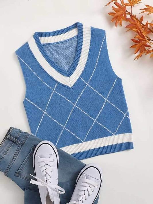 Argyle Pattern Sweater Vest - INS | Online Fashion Free Shipping Clothing, Dresses, Tops, Shoes