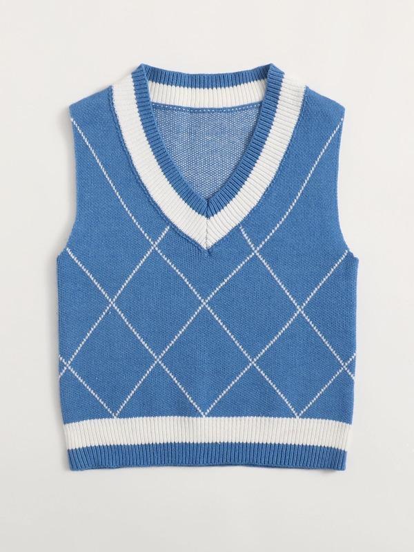Argyle Pattern Sweater Vest - INS | Online Fashion Free Shipping Clothing, Dresses, Tops, Shoes