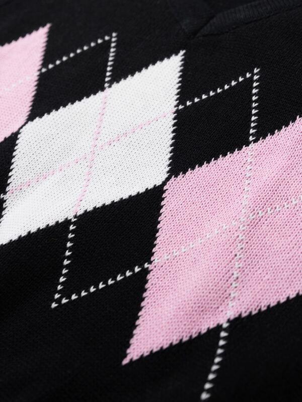 Argyle Pattern V-neck Sweater Vest - INS | Online Fashion Free Shipping Clothing, Dresses, Tops, Shoes