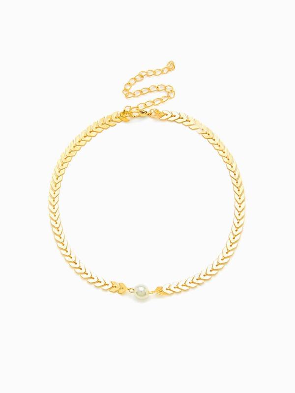 Arrow Choker With Faux Pearl - INS | Online Fashion Free Shipping Clothing, Dresses, Tops, Shoes
