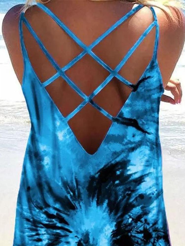 Backless Tie Dye Spaghetti Straps Sleeveless Tank Top - Tank Tops - INS | Online Fashion Free Shipping Clothing, Dresses, Tops, Shoes - 18/05/2021 - Color_Blue - Color_Pink