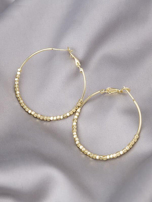 Bead Detail Hoop Earrings - INS | Online Fashion Free Shipping Clothing, Dresses, Tops, Shoes