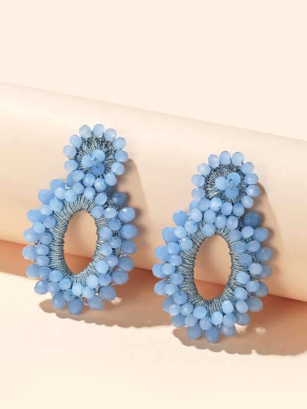 Beaded Round Drop Earrings - INS | Online Fashion Free Shipping Clothing, Dresses, Tops, Shoes
