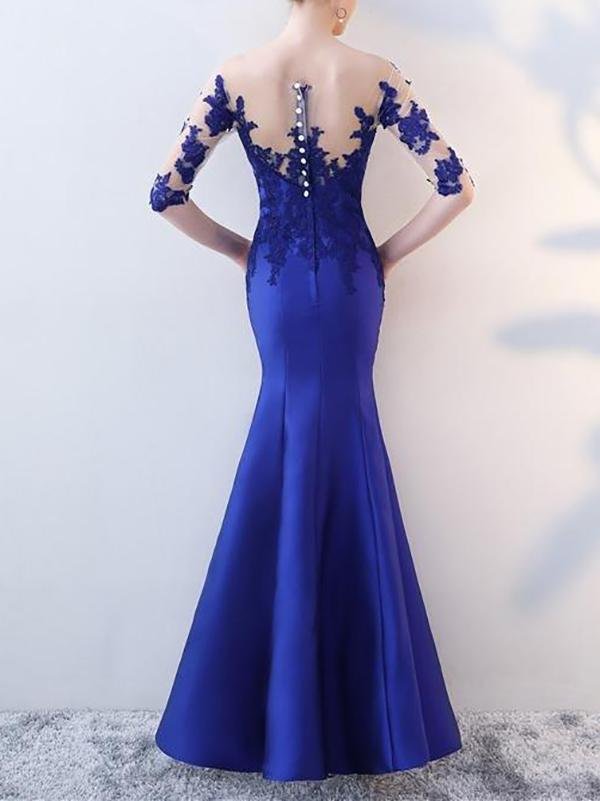 Beading Mermaid Plus Size Mother of the Bride Dress with Sleeve - Dresses - INS | Online Fashion Free Shipping Clothing, Dresses, Tops, Shoes - 03/02/2021 - Blue - Color_Blue