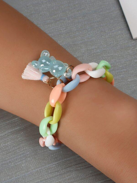 Bear Tassel Charm Bracelet - INS | Online Fashion Free Shipping Clothing, Dresses, Tops, Shoes