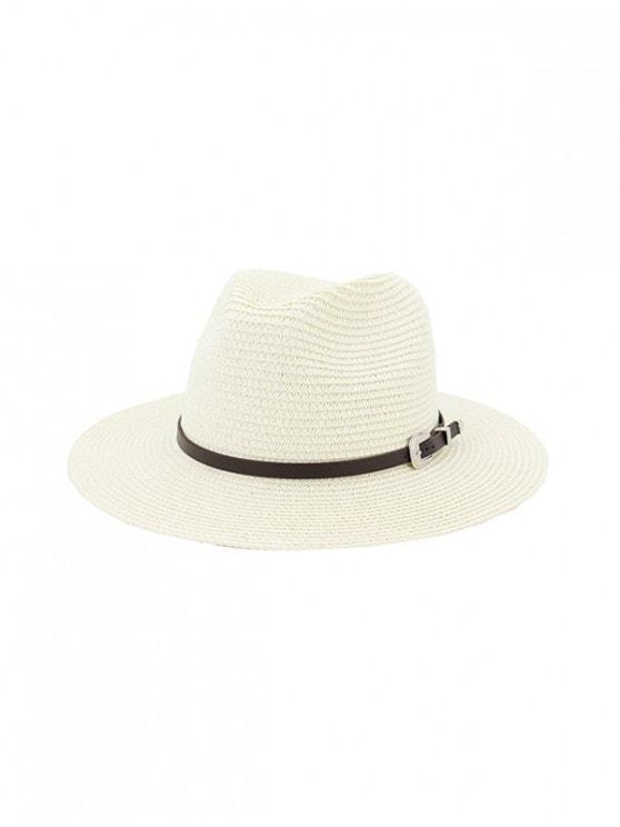 Belt Embellished Straw Outdoor Jazz Beach Hat - Straw Hat - INS | Online Fashion Free Shipping Clothing, Dresses, Tops, Shoes - 02/09/2021 - Autumn - Beige
