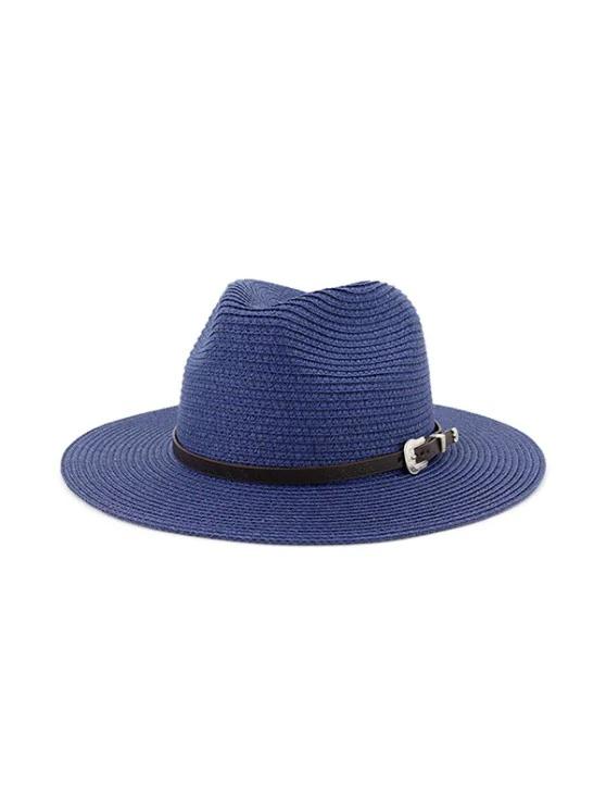 Belt Embellished Straw Outdoor Jazz Beach Hat - Straw Hat - INS | Online Fashion Free Shipping Clothing, Dresses, Tops, Shoes - 02/09/2021 - Autumn - Beige