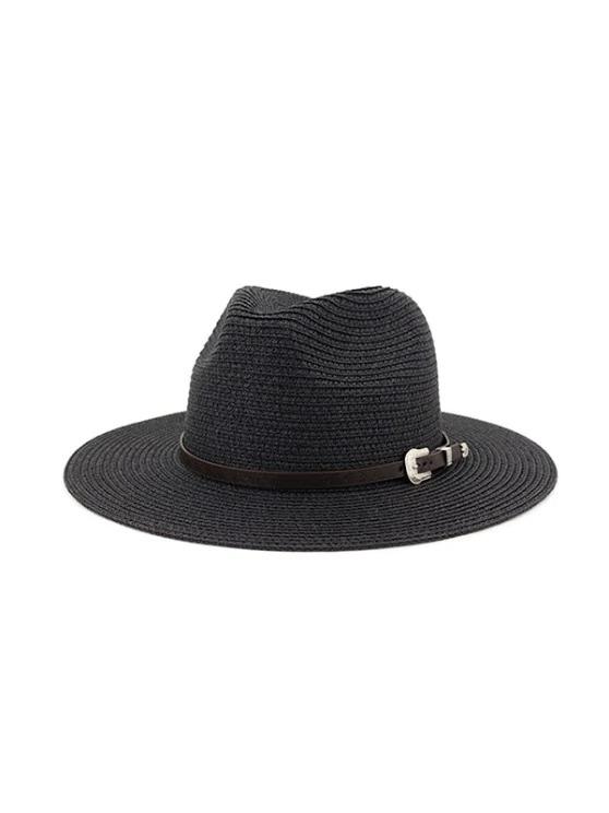 Belt Embellished Straw Outdoor Jazz Beach Hat - Straw Hat - INS | Online Fashion Free Shipping Clothing, Dresses, Tops, Shoes - 02/09/2021 - Autumn - Beige