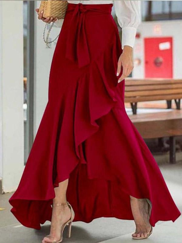 Belt Wrapped Hip Fishtail Skirt High Waist Irregular Skirt - Skirts - INS | Online Fashion Free Shipping Clothing, Dresses, Tops, Shoes - 20-30 - 23/07/2021 - Bottom