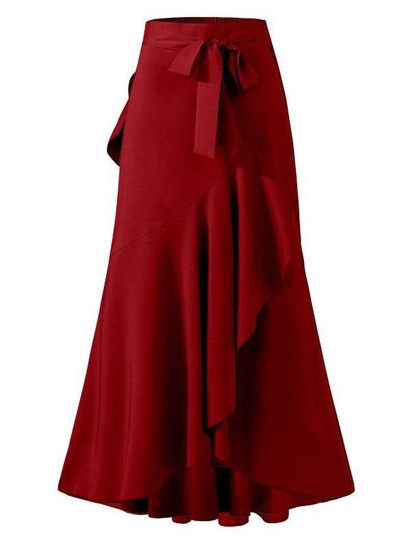Belt Wrapped Hip Fishtail Skirt High Waist Irregular Skirt - Skirts - INS | Online Fashion Free Shipping Clothing, Dresses, Tops, Shoes - 20-30 - 23/07/2021 - Bottom