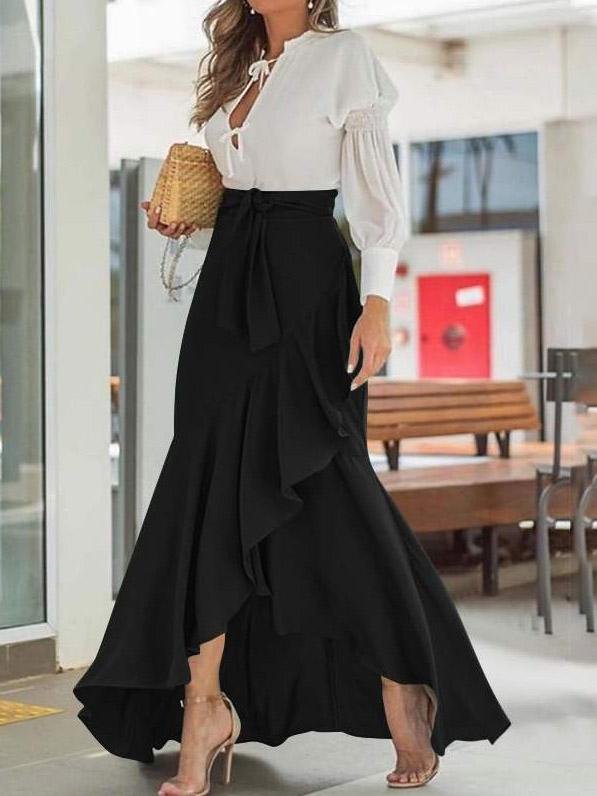 Belt Wrapped Hip Fishtail Skirt High Waist Irregular Skirt - Skirts - INS | Online Fashion Free Shipping Clothing, Dresses, Tops, Shoes - 20-30 - 23/07/2021 - Bottom