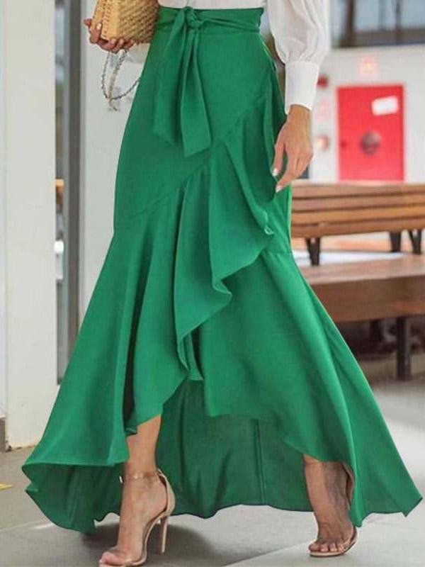 Belt Wrapped Hip Fishtail Skirt High Waist Irregular Skirt - Skirts - INS | Online Fashion Free Shipping Clothing, Dresses, Tops, Shoes - 20-30 - 23/07/2021 - Bottom
