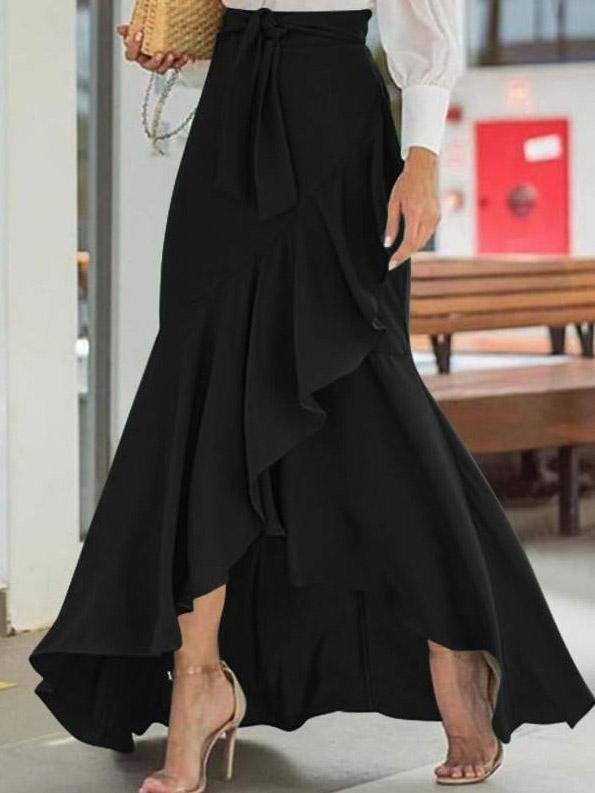 Belt Wrapped Hip Fishtail Skirt High Waist Irregular Skirt - Skirts - INS | Online Fashion Free Shipping Clothing, Dresses, Tops, Shoes - 20-30 - 23/07/2021 - Bottom
