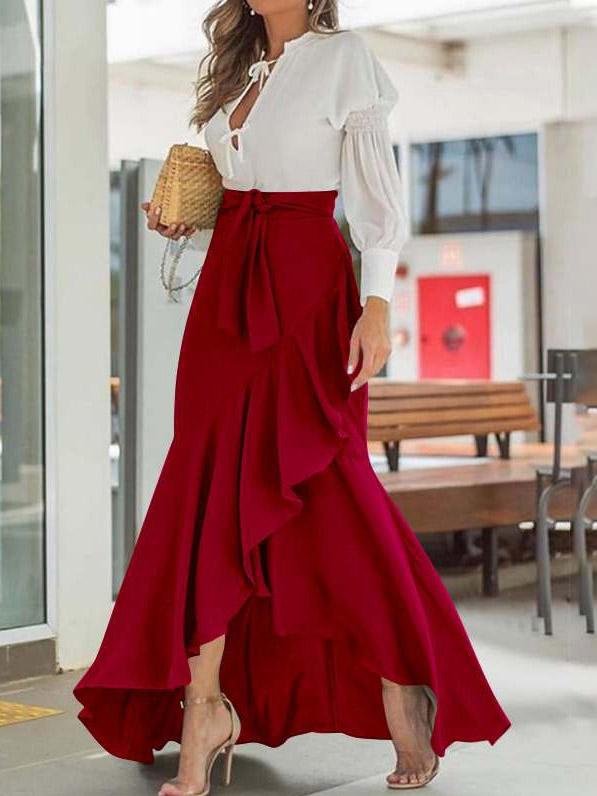 Belt Wrapped Hip Fishtail Skirt High Waist Irregular Skirt - Skirts - INS | Online Fashion Free Shipping Clothing, Dresses, Tops, Shoes - 20-30 - 23/07/2021 - Bottom