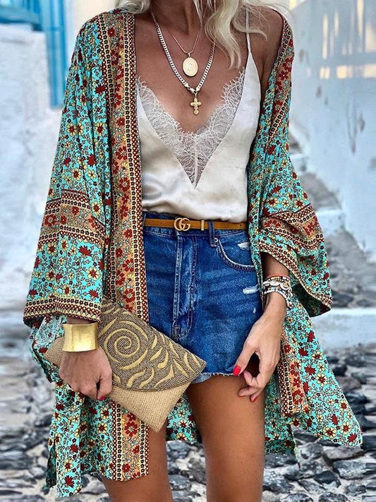 Bohemian Printed Long Sleeve Cardigan - Cardigan - INS | Online Fashion Free Shipping Clothing, Dresses, Tops, Shoes - 16/06/2021 - 20-30 - CAR2106160002