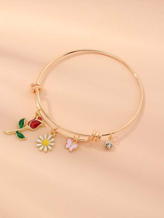 Butterfly & Flower Charm Bracelet - INS | Online Fashion Free Shipping Clothing, Dresses, Tops, Shoes