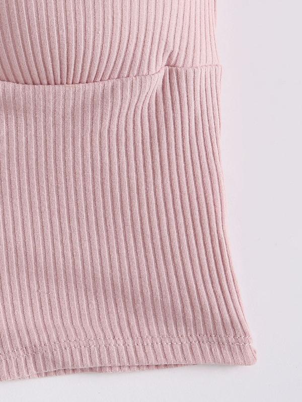 Button Front Rib Bralette - INS | Online Fashion Free Shipping Clothing, Dresses, Tops, Shoes