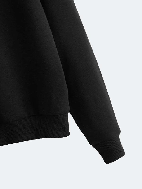 Cartoon Cat And Slogan Graphic Sweatshirt - INS | Online Fashion Free Shipping Clothing, Dresses, Tops, Shoes