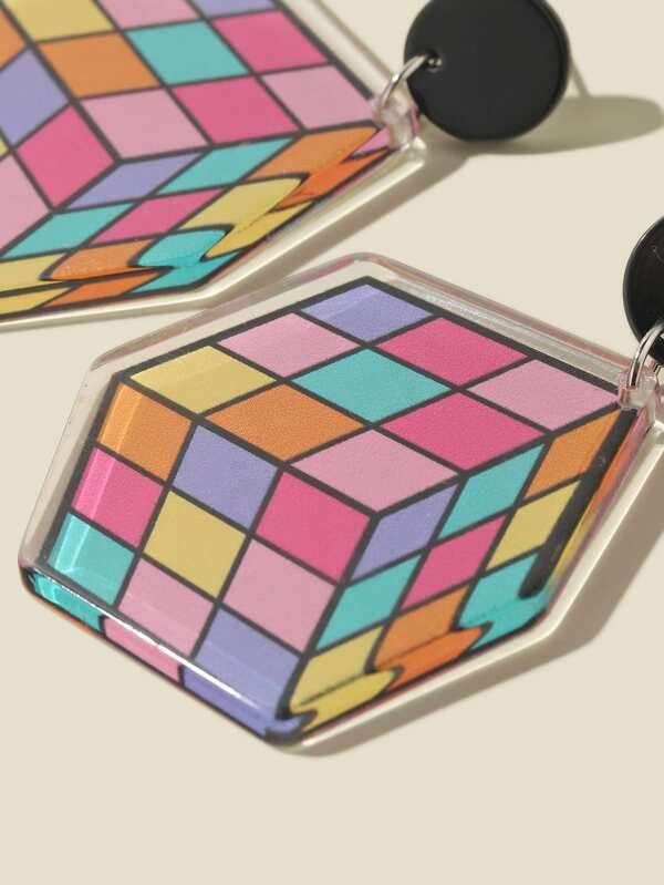 Cartoon Magic Cube Drop Earrings - INS | Online Fashion Free Shipping Clothing, Dresses, Tops, Shoes