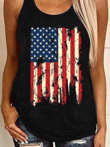 Casual Graphic Print Sleeveless Vest - Tank Tops - INS | Online Fashion Free Shipping Clothing, Dresses, Tops, Shoes - 04/06/2021 - Color_Black - Color_Gray