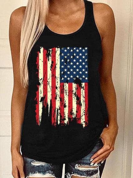 Casual Graphic Print Sleeveless Vest - Tank Tops - INS | Online Fashion Free Shipping Clothing, Dresses, Tops, Shoes - 04/06/2021 - Color_Black - Color_Gray