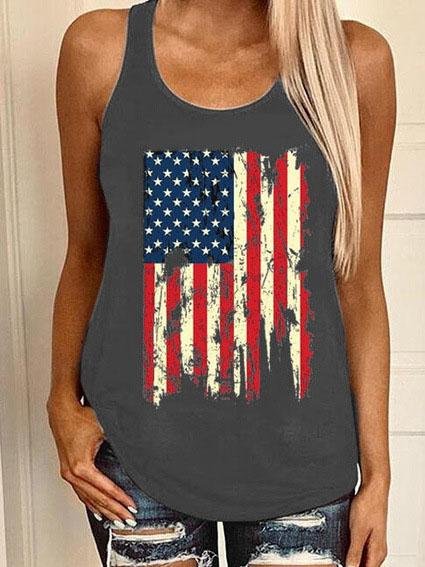 Casual Graphic Print Sleeveless Vest - Tank Tops - INS | Online Fashion Free Shipping Clothing, Dresses, Tops, Shoes - 04/06/2021 - Color_Black - Color_Gray