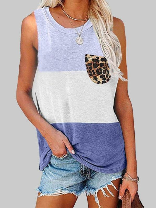 Casual Loose Color Block Vest - Tank Tops - INS | Online Fashion Free Shipping Clothing, Dresses, Tops, Shoes - 04/06/2021 - Color_Black - Color_Blue