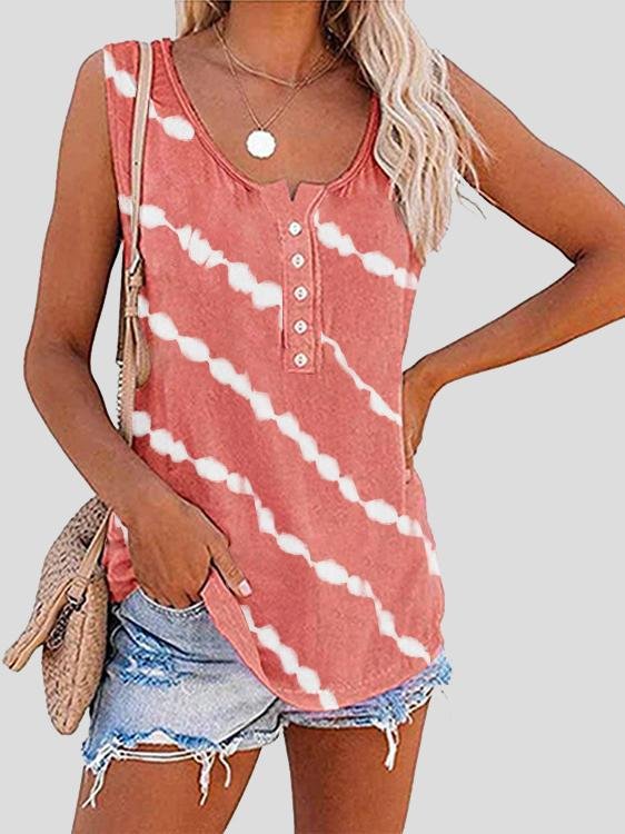 Casual Round Neck Button Sleeveless Vest - Tank Tops - INS | Online Fashion Free Shipping Clothing, Dresses, Tops, Shoes - 10-20 - 19/06/2021 - color-black