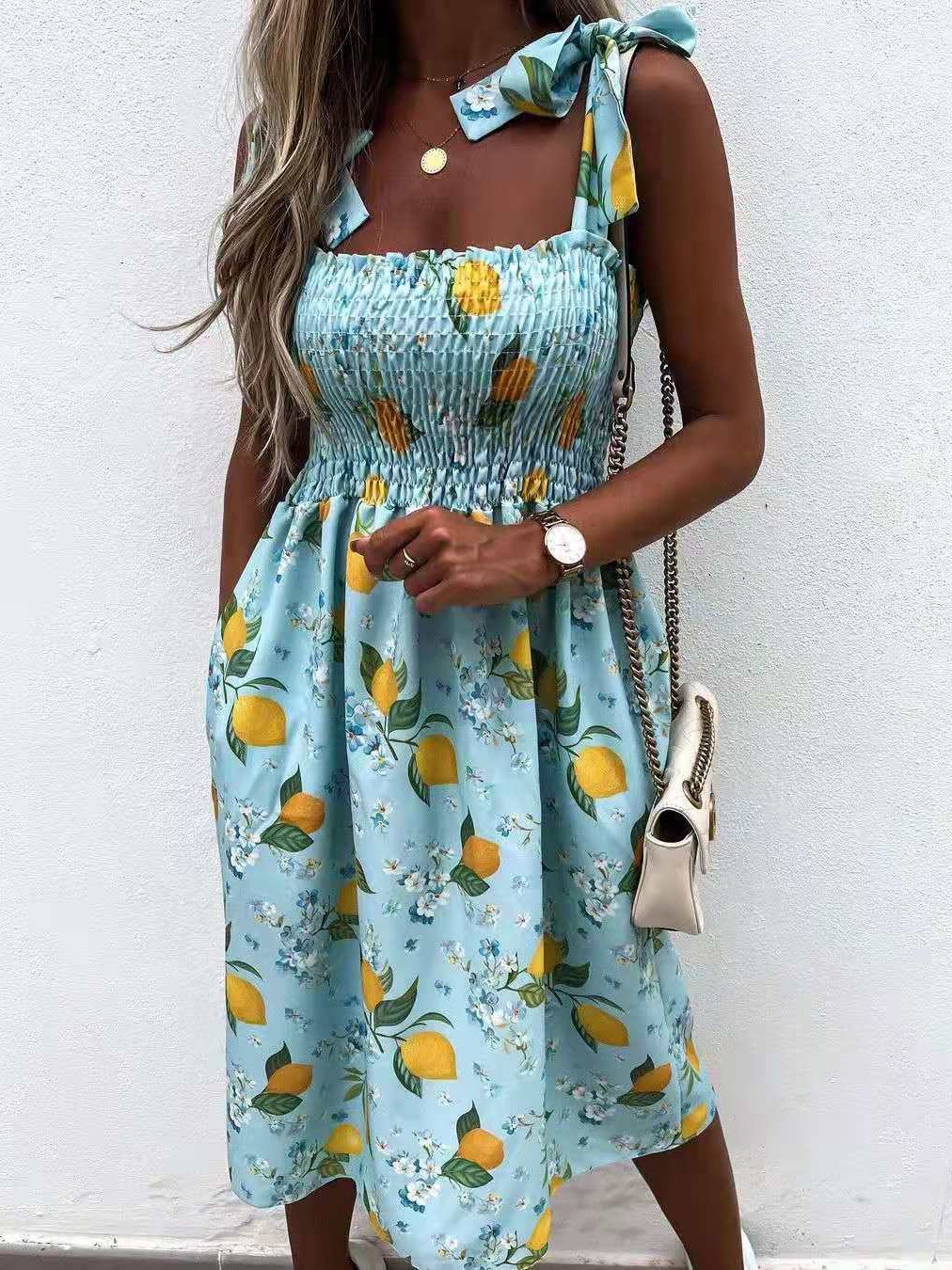 Casual Sleeveless Floral Print Midi Dress - Midi Dresses - INS | Online Fashion Free Shipping Clothing, Dresses, Tops, Shoes - 16/06/2021 - 30-40 - Category_Midi Dresses