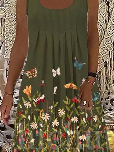 Casual Sleeveless U-neck Suspender Dress - Mini Dresses - INS | Online Fashion Free Shipping Clothing, Dresses, Tops, Shoes - 10/06/2021 - Color_Blue - Color_Brown