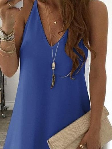 Casual Solid Color Sleeveless Suspender Mini Skirt - Mini Dresses - INS | Online Fashion Free Shipping Clothing, Dresses, Tops, Shoes - 01/06/2021 - Color_Black - Color_Blue