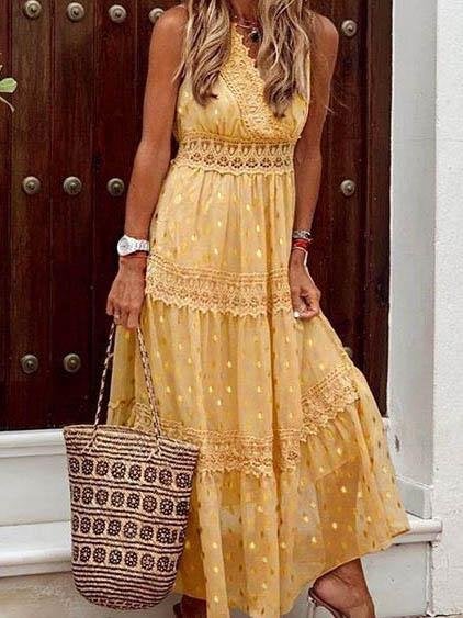 Casual V Neck Sleeveless Maxi Dress - Maxi Dresses - INS | Online Fashion Free Shipping Clothing, Dresses, Tops, Shoes - 04/06/2021 - Color_Apricot - Color_Pink