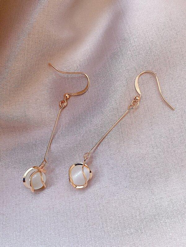 Cat Eye Stone Drop Earrings - INS | Online Fashion Free Shipping Clothing, Dresses, Tops, Shoes