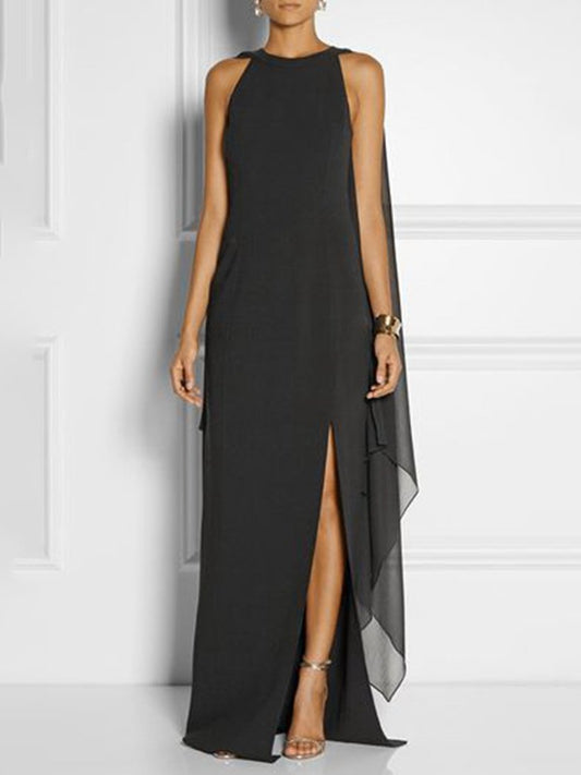 Chiffon Sleeveless Atmospheric Queen Fan Dress - Maxi Dresses - INS | Online Fashion Free Shipping Clothing, Dresses, Tops, Shoes - 20-30 - 29/06/2021 - Category_Maxi Dresses