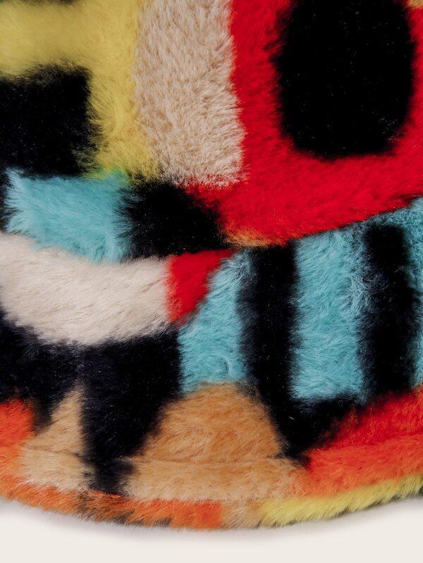 Colorblock Plush Bucket Hat - INS | Online Fashion Free Shipping Clothing, Dresses, Tops, Shoes