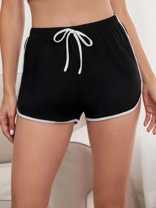 Contrast Binding Dolphin Hem Lounge Shorts - INS | Online Fashion Free Shipping Clothing, Dresses, Tops, Shoes