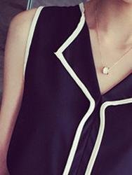 Contrast Color V-neck Sleeveless Chiffon Vest - Tank Tops - INS | Online Fashion Free Shipping Clothing, Dresses, Tops, Shoes - 05/07/2021 - color-black - color-white