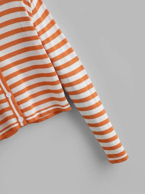 Contrast Short Striped Cardigan - INS | Online Fashion Free Shipping Clothing, Dresses, Tops, Shoes