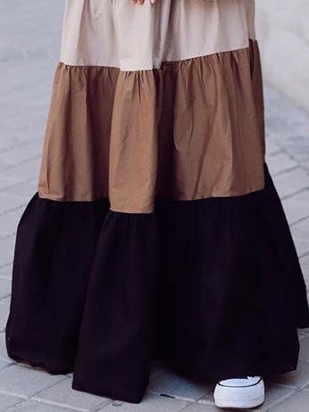 Contrasting Casual Loose Dress - Maxi Dresses - INS | Online Fashion Free Shipping Clothing, Dresses, Tops, Shoes - 17/06/2021 - 20-30 - color-blue