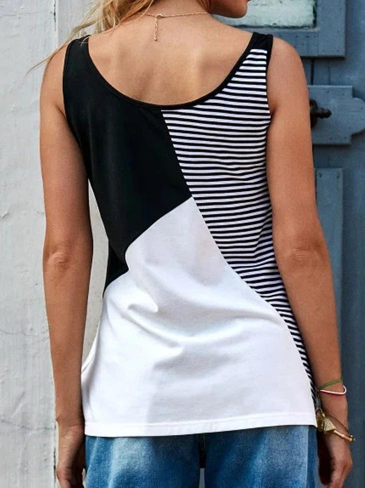 Crew Neck Casual Print Sleeveless Tank Tops - Tank Tops - INS | Online Fashion Free Shipping Clothing, Dresses, Tops, Shoes - 10-20 - 21/06/2021 - Category_Tank Tops