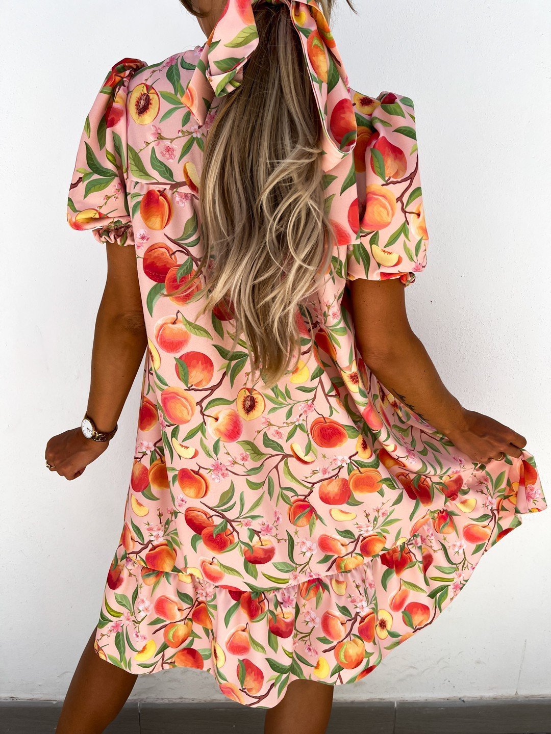 Crew Neck Printed Short Sleeve Mini Dress - Mini Dresses - INS | Online Fashion Free Shipping Clothing, Dresses, Tops, Shoes - 12/07/2021 - 20-30 - Category_Mini Dresses