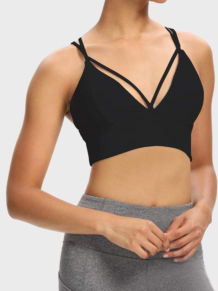Crisscross Back Cut-out Sports Bra - Activewear - INS | Online Fashion Free Shipping Clothing, Dresses, Tops, Shoes - 02/04/2021 - 0204V3 - Activewear