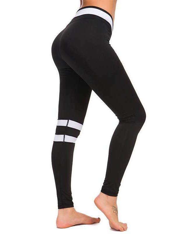 Cross Waist Stripe Workout Leggings - Leggings - INS | Online Fashion Free Shipping Clothing, Dresses, Tops, Shoes - 02/26/2021 - Autumn - Color_Pink