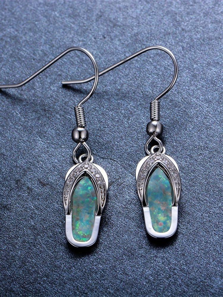 Crystal Flip Flop Earring - Earrings - INS | Online Fashion Free Shipping Clothing, Dresses, Tops, Shoes - 02/19/2021 - Accs & Jewelry - Blue