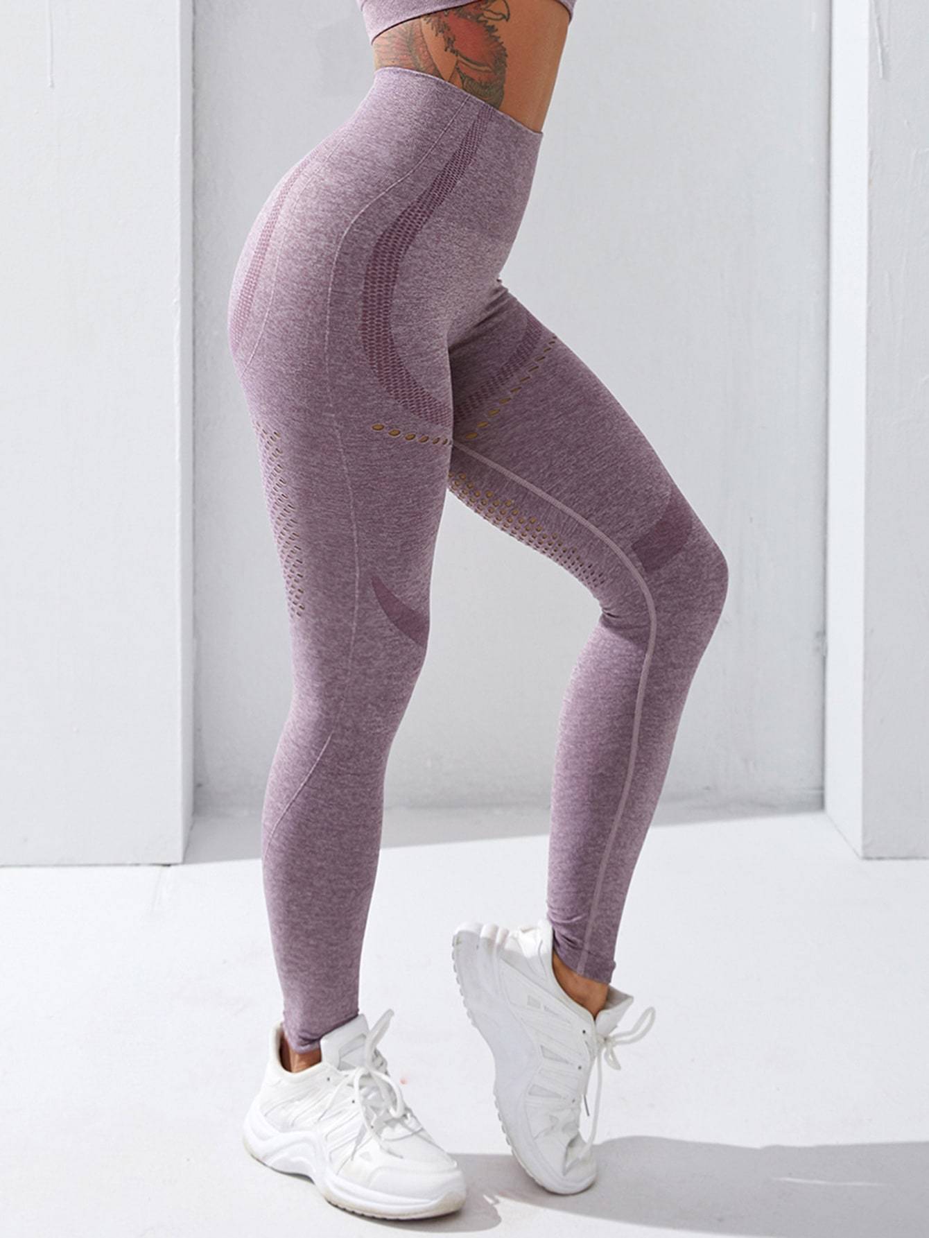 Cut Out Wide Waistband Sports Leggings - INS | Online Fashion Free Shipping Clothing, Dresses, Tops, Shoes