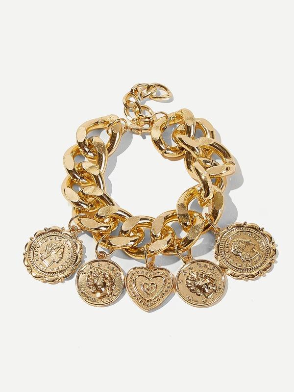 Disc Charm Chain Bracelet 1pc - INS | Online Fashion Free Shipping Clothing, Dresses, Tops, Shoes
